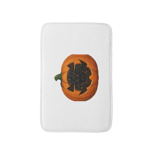 Pompoen Vol Kittens - Schattigee Zwarte Kat Hallow Badmat (Voorkant Verticaal)