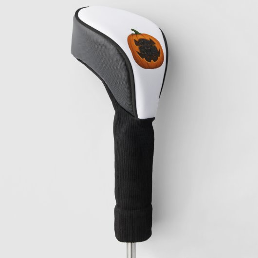 Pompoen Vol Kittens - Schattigee Zwarte Kat Hallow Golfheadcover (Schuin)