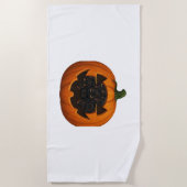 Pompoen Vol Kittens - Schattigee Zwarte Kat Hallow Strandlaken (Voorkant)