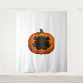 Pompoen Vol Kittens - Schattigee Zwarte Kat Hallow Wandkleed (Voorkant)