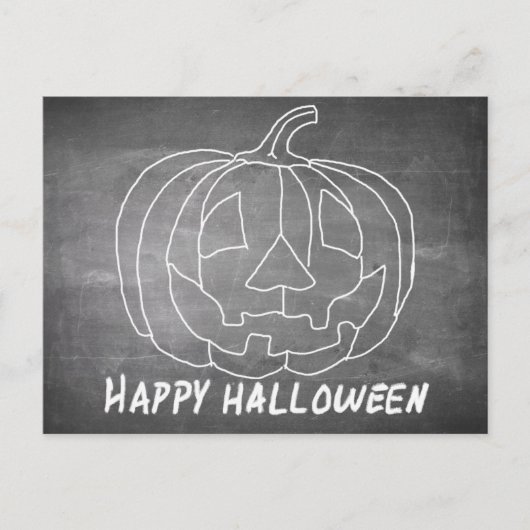 Pompoen voor Halloween 1-alkboard Feestdagenkaart (Voorkant)
