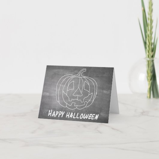 Pompoen voor Halloween 1 krijtbord uitstraling Kaart (Voorkant)
