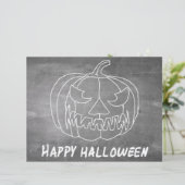 Pompoen voor Halloween 2 krijtbord uitstraling (Staand voorkant)