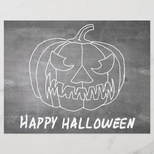 Pompoen voor Halloween 2 krijtbord uitstraling (Voorkant)