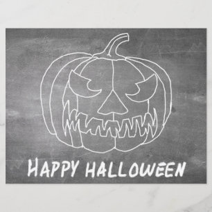 Pompoen voor Halloween 2 krijtbord uitstraling