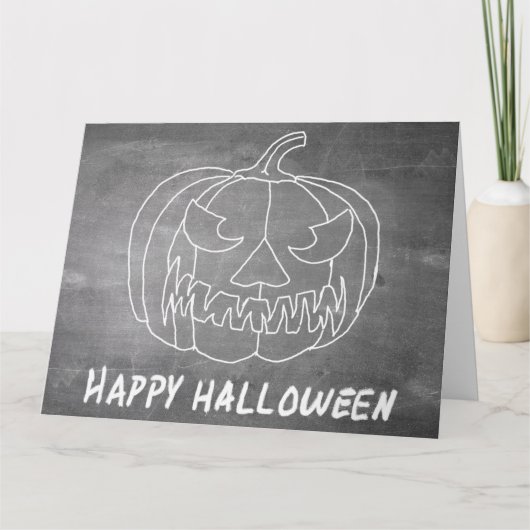 Pompoen voor Halloween 2 krijtbord uitstraling Kaart (Voorkant)
