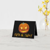 Pompoen voor Halloween 6 Kaart (Gele Bloem)