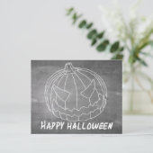 Pompoen voor Halloween 6 schoolbord uitstraling (Staand voorkant)