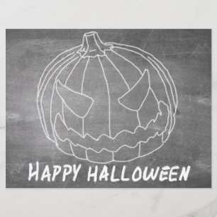 Pompoen voor Halloween 6 schoolbord uitstraling
