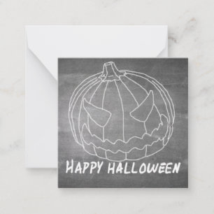 Pompoen voor Halloween 6 schoolbord uitstraling Notitiekaartje