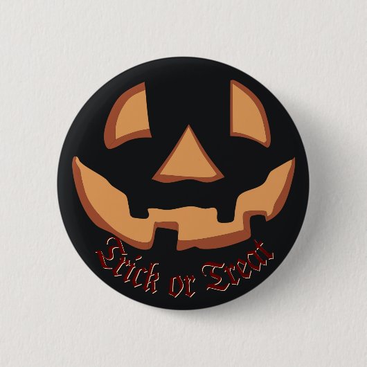 Pompoen voor Halloween in Black Button (Voorkant)