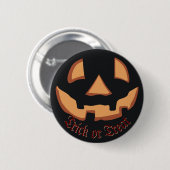 Pompoen voor Halloween in Black Button (Voorkant /achterkant)