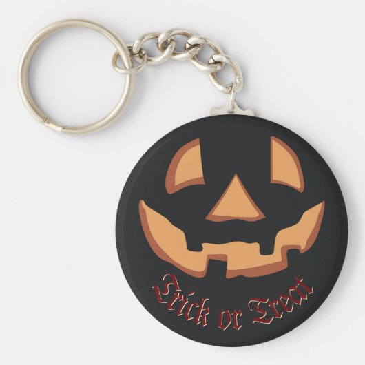 Pompoen voor Halloween in zwarte sleutelhanger (Voorkant)
