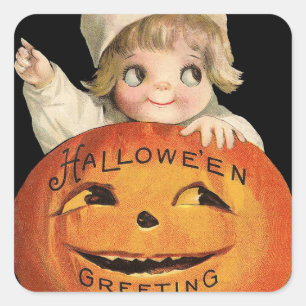 pompoen voor kind met Halloween Holiday sticker