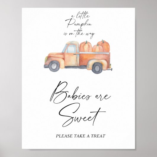 Pompoen vrachtwagen - baby's zijn lief poster (Voorkant)