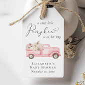 Pompoen  Vrachtwagen Bloemen Baby Meisje Douche Cadeaulabel