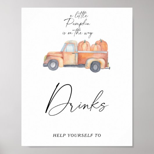 Pompoen vrachtwagen - Dranken Poster (Voorkant)