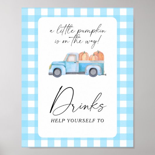 Pompoen vrachtwagen - Dranken Poster (Voorkant)