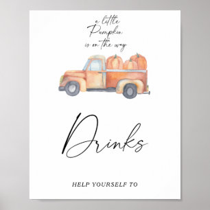 Pompoen vrachtwagen - Drinken Poster