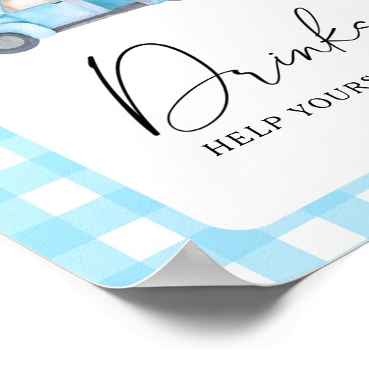 Pompoen vrachtwagen - Drinken Poster (Hoek)