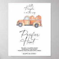 Pompoen vrachtwagen fopspeen jacht baby shower spe