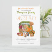 Pompoen Vrachtwagen Herfst Oogst Party Thanksgivin Kaart (Staand voorkant)