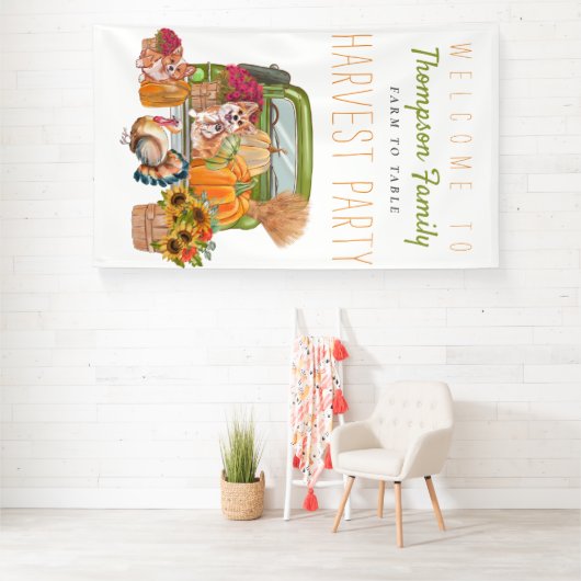 Pompoen Vrachtwagen Herfst Oogst Party Thanksgivin Spandoek (Insitu)