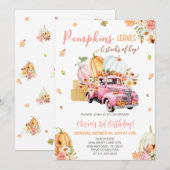 Pompoen Vrachtwagen Herfst Verjaardagsfeest Kaart (Voorkant / Achterkant)