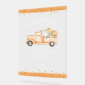 Pompoen Vrachtwagen Modern Herfst Baby shower Acryl Bord (Hoek)