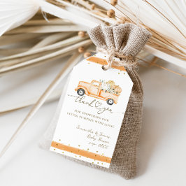 Pompoen Vrachtwagen Modern Herfst Baby shower Cadeaulabel