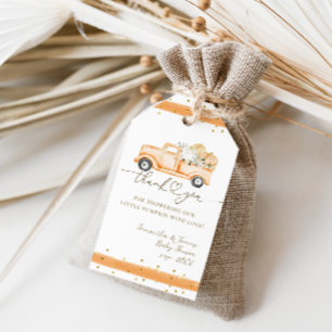 Pompoen Vrachtwagen Modern Herfst Baby shower Cadeaulabel