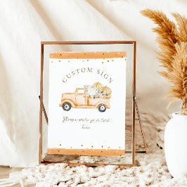Pompoen Vrachtwagen Modern Herfst Baby shower Cust Poster