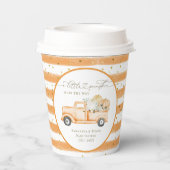 Pompoen Vrachtwagen Modern Herfst Baby shower Papieren Bekers (Achterkant)