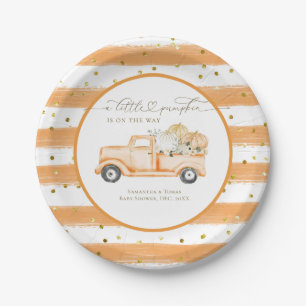 Pompoen Vrachtwagen Modern Herfst Baby shower Papieren Bordje