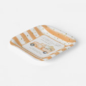 Pompoen Vrachtwagen Modern Herfst Baby shower Papieren Bordje (Gebogen)