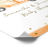 Pompoen Vrachtwagen Modern Herfst Baby shower Poster (Hoek)