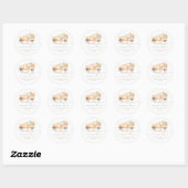 Pompoen Vrachtwagen Modern Herfst Baby shower Ronde Sticker (Vel)