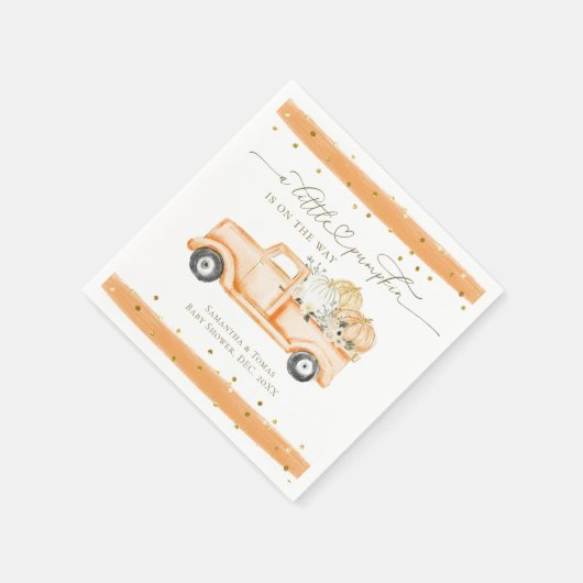 Pompoen Vrachtwagen Modern Herfst Baby shower Servet (Hoek)
