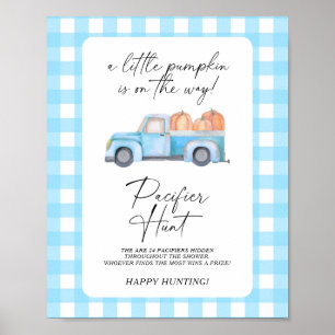 Pompoen vrachtwagen pacifier jacht baby shower spe poster