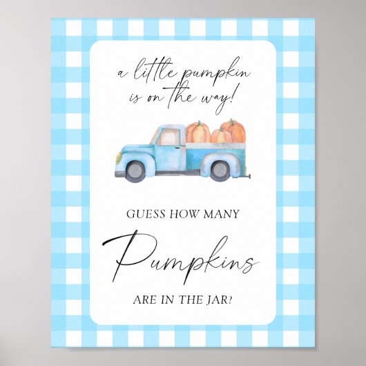 Pompoen vrachtwagen - raad hoeveel pompoenen poster (Voorkant)