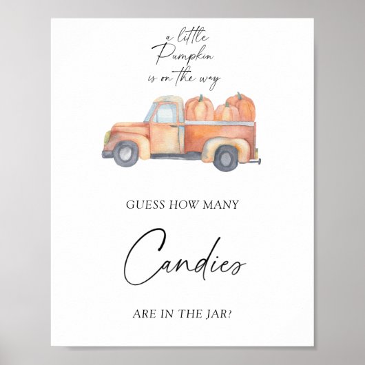 Pompoen vrachtwagen - raad hoeveel snoep Poster (Voorkant)