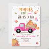 Pompoen Vrachtwagen Verjaardagsfeestje Herfst Pomp Kaart (Voorkant)