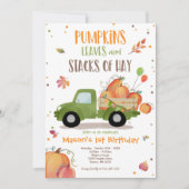 Pompoen Vrachtwagen Verjaardagsfeestje Herfst Pomp Kaart (Voorkant)