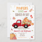Pompoen Vrachtwagen Verjaardagsfeestje Herfst Pomp Kaart (Voorkant)