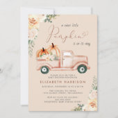 Pompoen  Vrachtwagen Waterverf Baby shower Kaart (Voorkant)