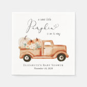 Pompoen Vrachtwagen Waterverf Baby shower Servet (Voorkant)