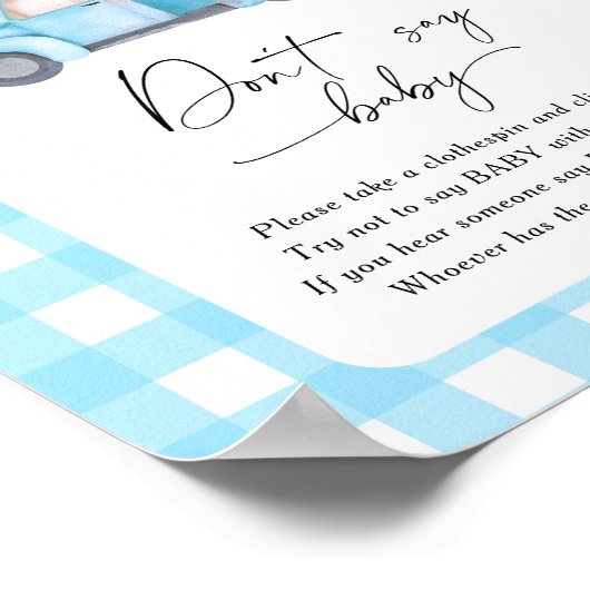 Pompoen vrachtwagen - zeg niet baby Poster (Hoek)