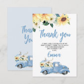 Pompoen Vrachtwagen Zonnebloem Baby shower Dank u Kaart (Voorkant / Achterkant)