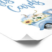 Pompoen Vrachtwagen Zonnebloemen Baby shower Feest Foto Afdruk (Hoek)