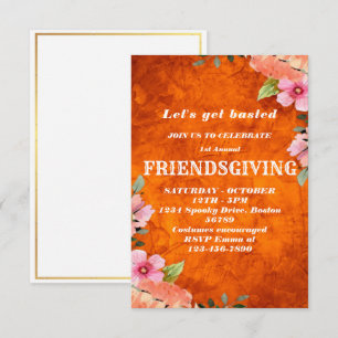 Pompoen vriendendanketent invitatie kaart